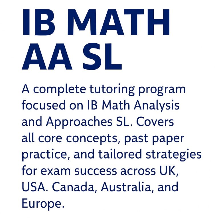 IB Math Analysis & Approaches (SL)